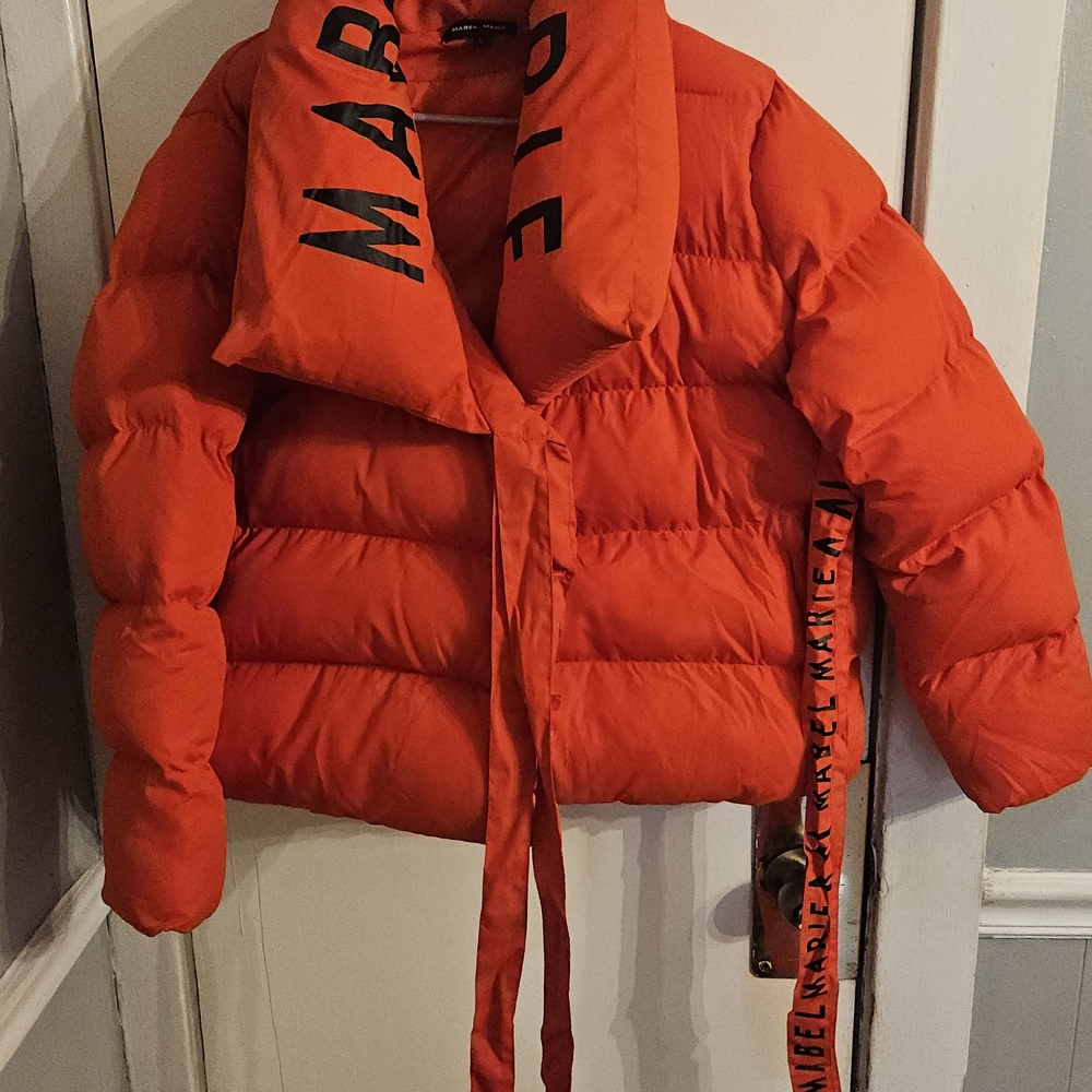MARBLE Women's Orange Bomber Jacket